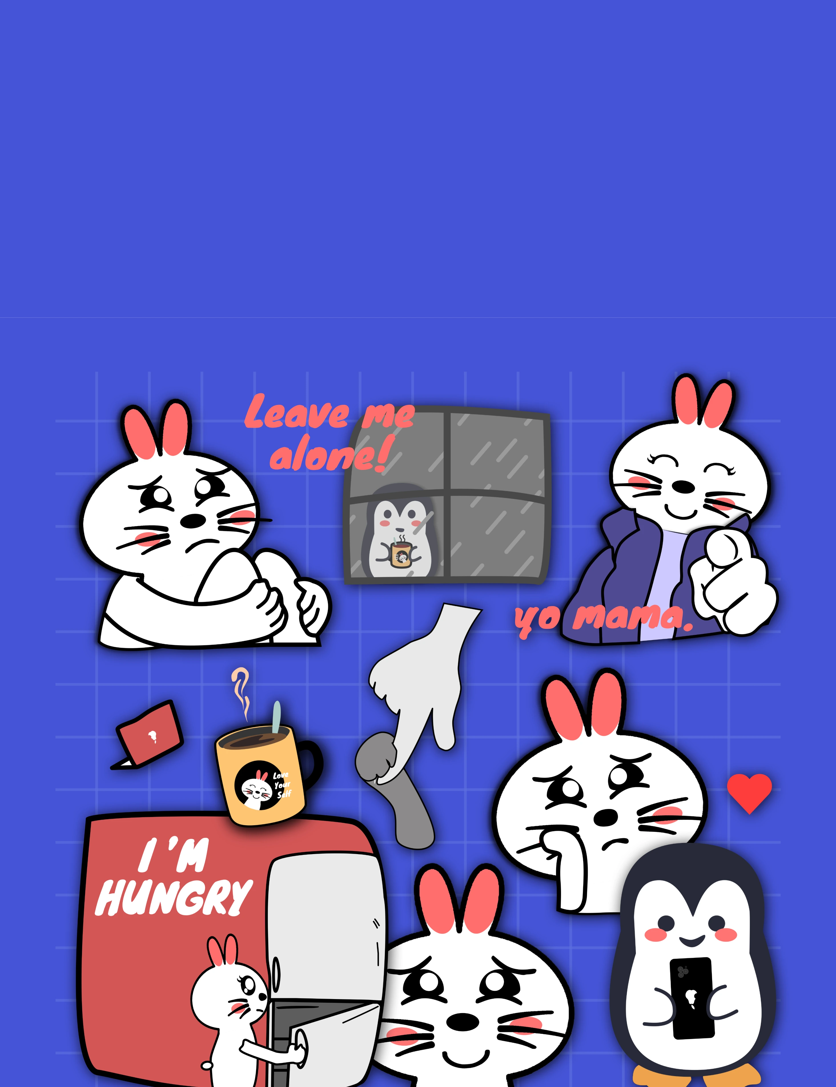 Nubbi sticker artwork with a soft expressive character